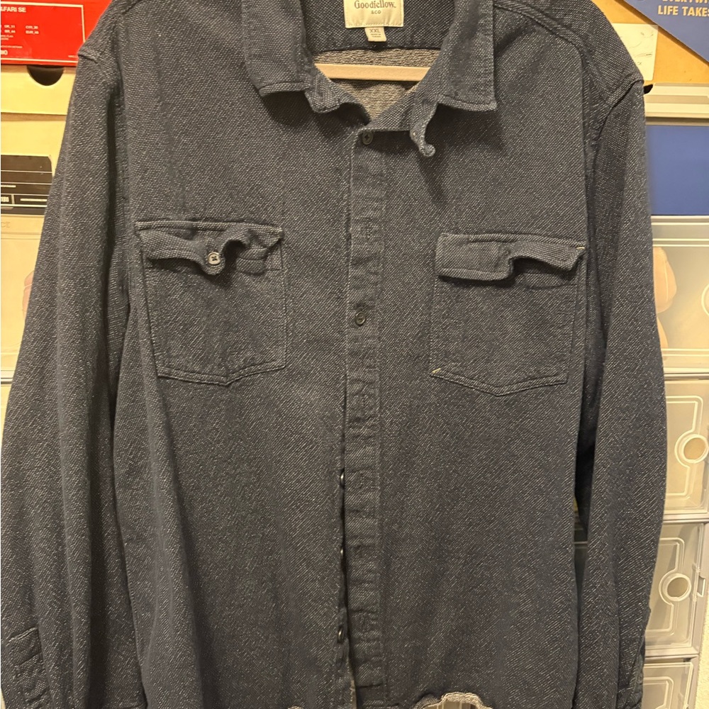 Goodfellow & Co Blue Button-Up Utility Shirt